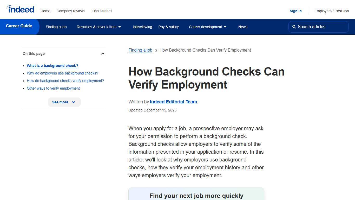 How Background Checks Can Verify Employment | Indeed.com